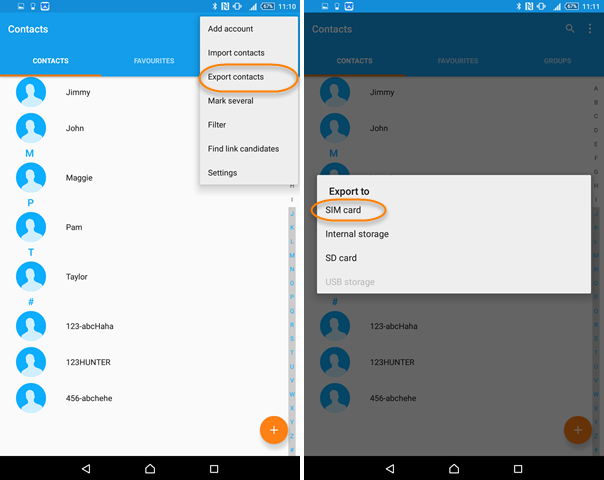 Send Contacts from Android to Android Manually