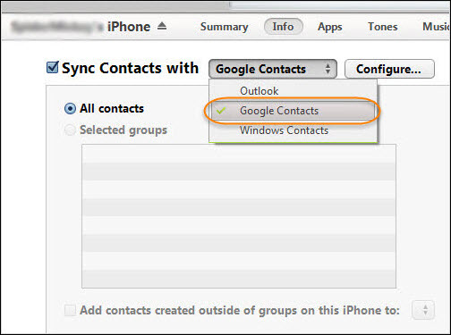 Transfer Contacts from iPhone to Samsung S6/S7 edge via iTunes