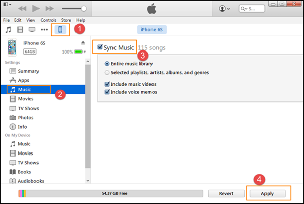 Transfer Songs from Samsung to iPhone with iTunes