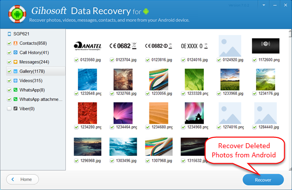 Preview and Recover Deleted Android Photos