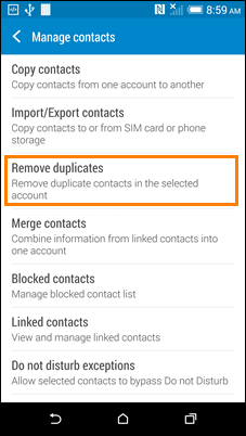 Merge duplicate contacts with Android built-in Contacts app