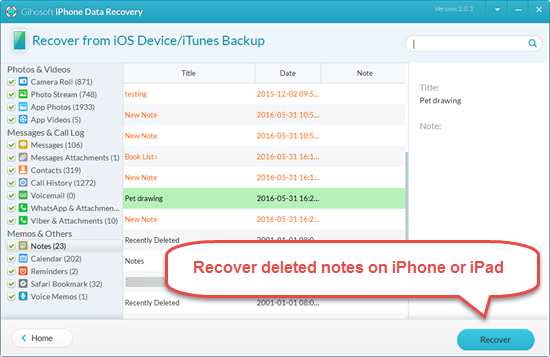 Recover Deleted Notes on iPhone/iPad with Freeware