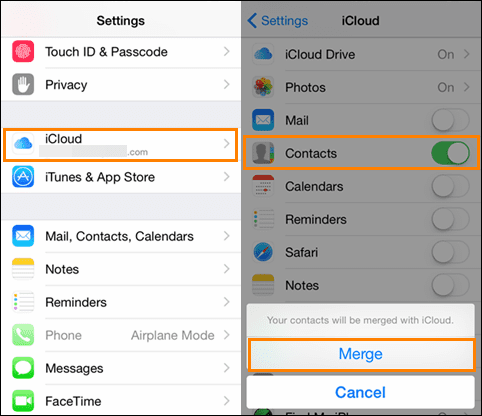 Move Contacts from Android to iPhone with iCloud