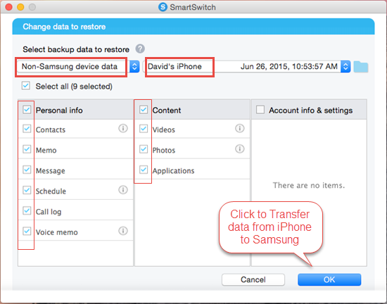 Transfer Data from iPhone to Samsung via Smart Switch