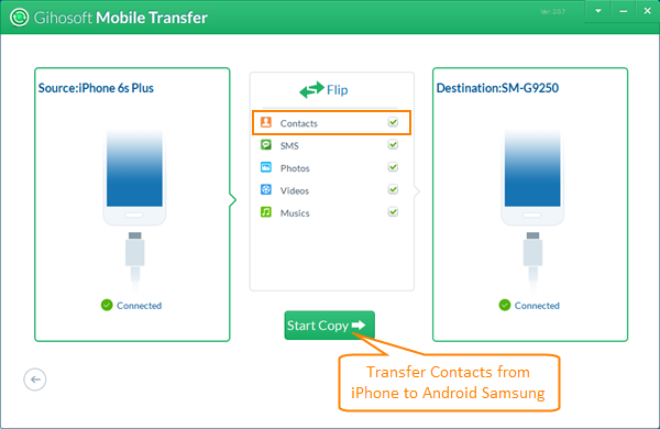 Transfer Contacts from iPhone to Android Samsung