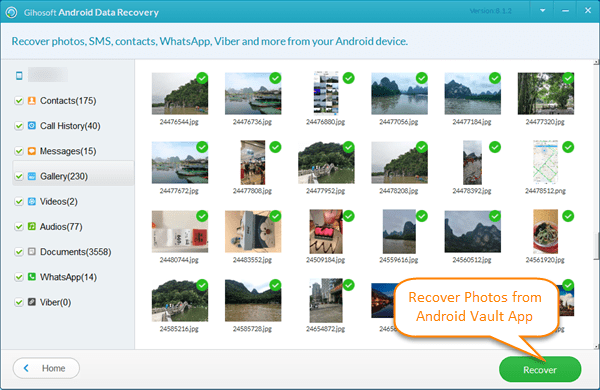 Recover Photos from Android Vault App