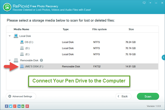 Connect the Pen Drive to Your Computer