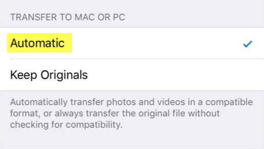 Turn On Automatic Transfer on iPhone