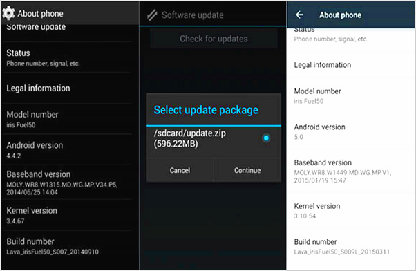 android version change software download