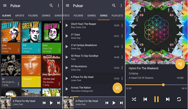 Pulsar music player is one of the 10 Best Free Audio Players for Android in 2018
