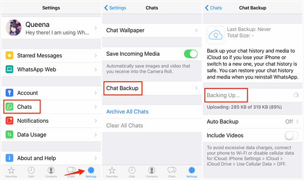 Backup WhatsApp Chats to iCloud Drive