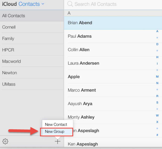 Create Contact Groups on iPhone via iCloud