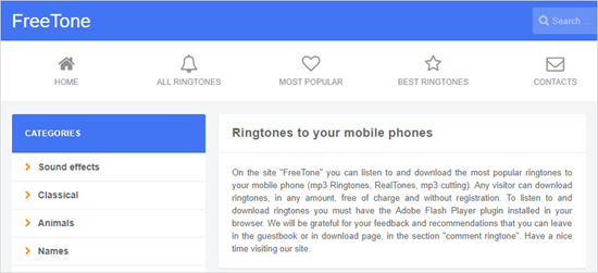 Freetone.org is one of the top 5 Legal Websites to Download Free Ringtones for iPhone 2019.