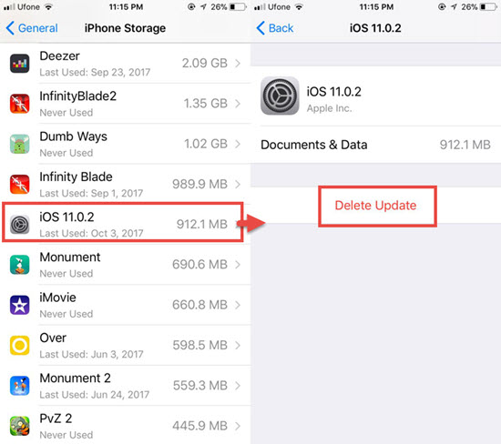Steps to Delete the Downloaded iOS Update on iPhone/iPad