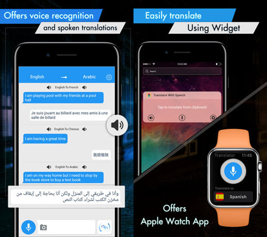Translator with Speech is one fo the best Translation App for iPhone or iPad in 2019.