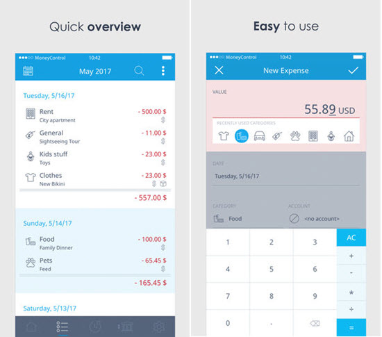 Money Control is one of the Top 10 Budget and Expense Tracking Apps for iPhone.