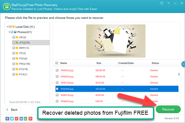 Recover Photos from Fujifilm Free
