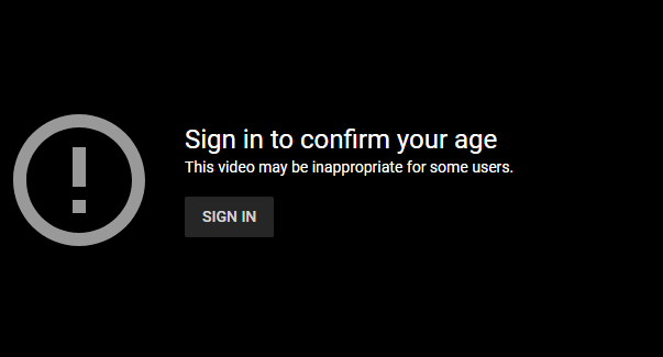 log in to confirm your age