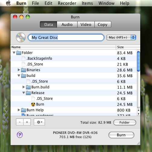 Burn is one of the best Free DVD Burner for Mac.