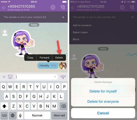 How to Delete a Specific Messages in Viber Conversation