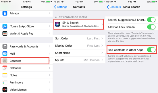 Disable Find Contacts in Other Apps