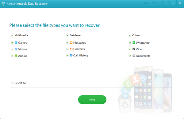 Gihosoft android data recovery.