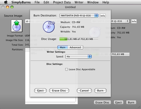Simply Burns is one of the best Free DVD Burner for Mac.
