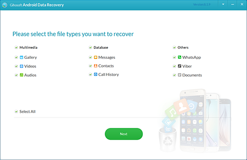  Gihosoft free Android data recovery software.