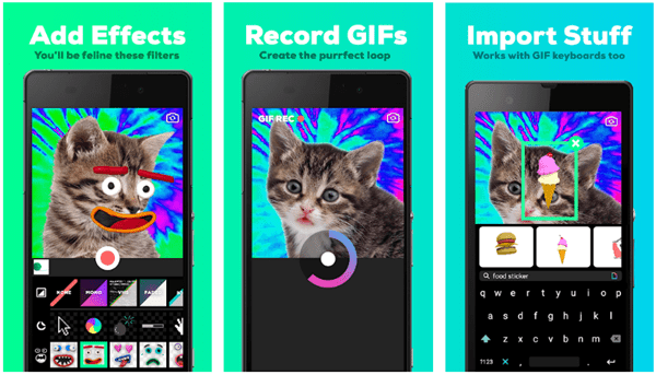GIPHY CAM is best free Video to GIF Converter Apps for Android.