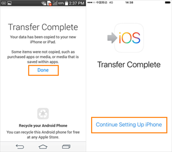 Transfer Contacts from Android to iPhone via Move to iOS