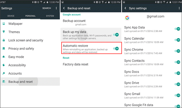 Factory Reset Data Recovery with Google Account
