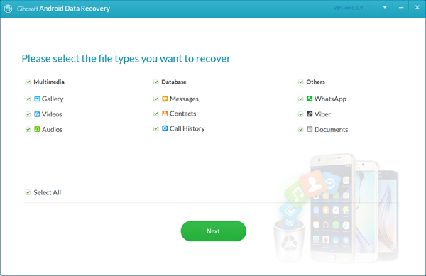 Gihosoft android data recovery helps you recover your lost data.