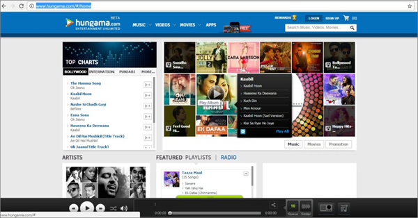 hungama.com is one of the top Best Websites to Download Hindi MP3 Songs.