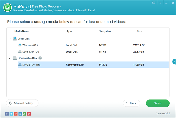 Steps to Recover Lost Videos with RePicvid free photo reoccovery.