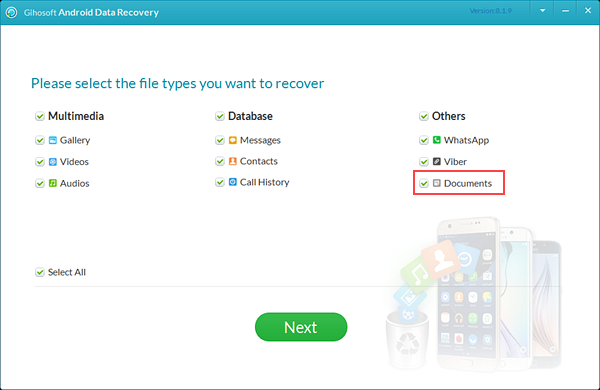 Gihosoft Android data recovery.