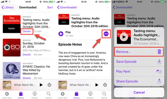 Delete Podcasts Directly from the iOS Podcasts App