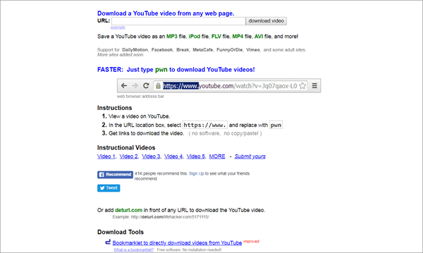 Deturl is one of the best KeepVid Alternative Websites to Download Videos.