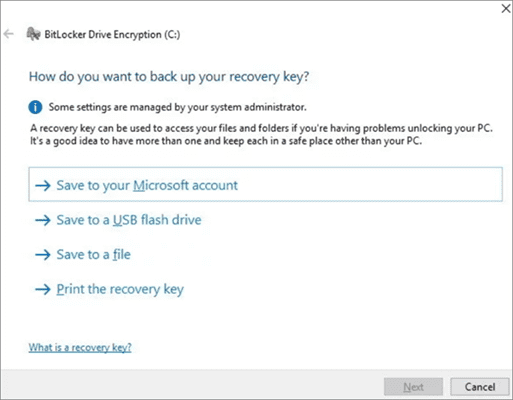 Recovery key backup to Get Photos Encrypted Before Uploading to Cloud with BitLocker.