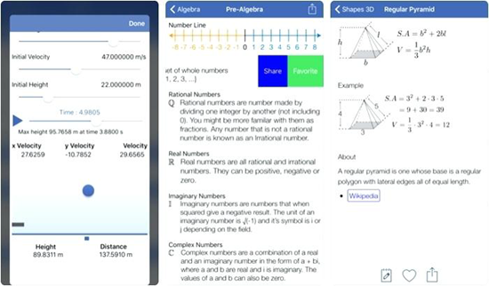 Math Ref is one of the best Math Apps for Kids in iPhone and iPad.