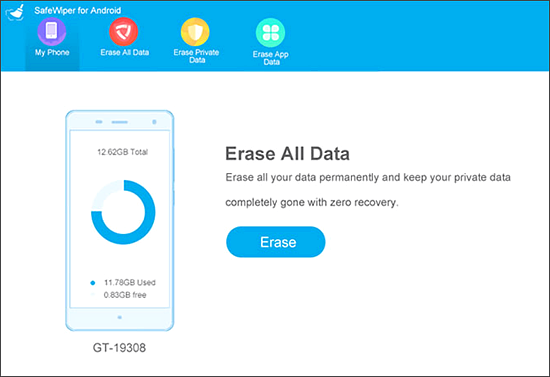 SafeWiper for Android for permanently Deleted Phone Data.