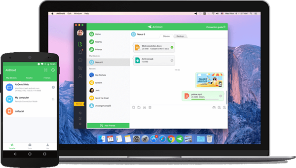 Using AirDroid to Mirror Android Screen to Your PC.