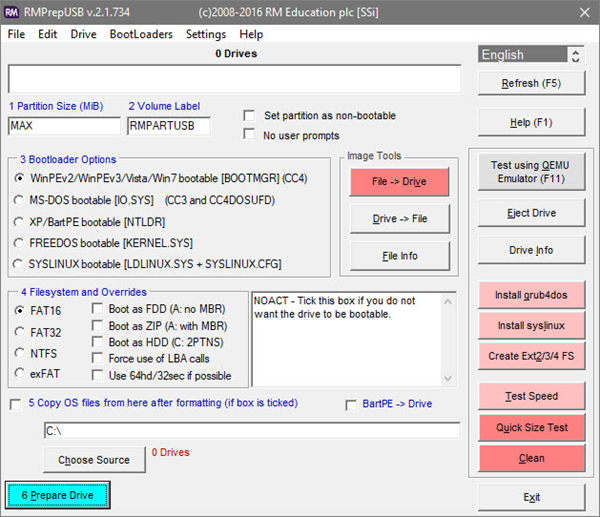 RMPrepUSB is one of the top USB Bootable Software for Windows.
