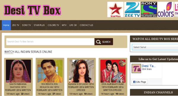 Desi TV Box is one of the popular Websites to Watch Indian Live Television.