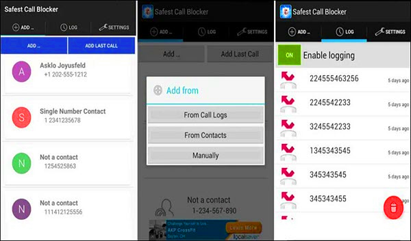 Safest Call Blocker (Android) is one of the best Call Blocker Apps for Android.