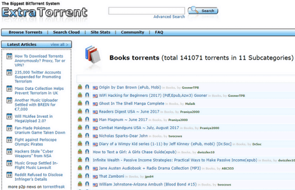 Extra Torrent is one of hte best torrent sites for comic books.
