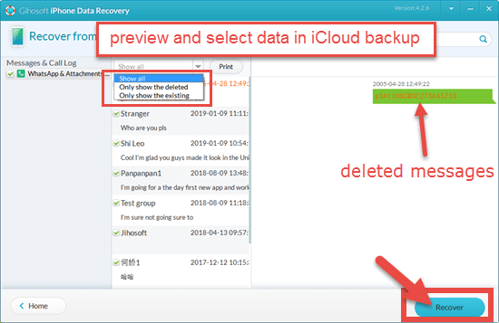 Selectively Extract WhatsApp Chat History from iCloud Backup File
