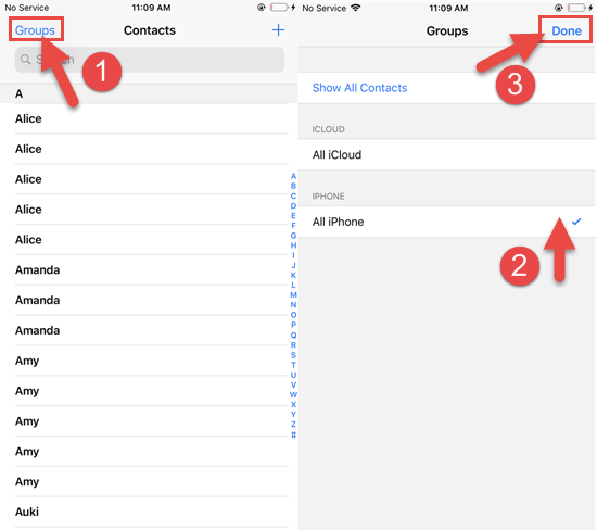 Change Contacts Group Settings on iPhone
