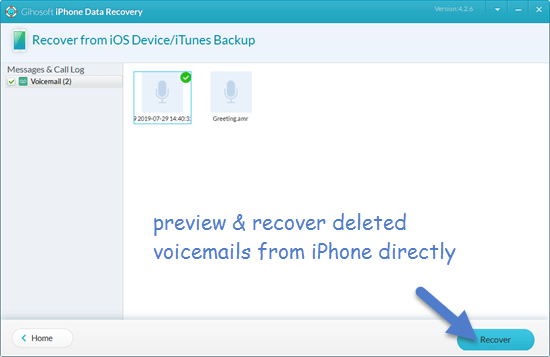 Recover Permanently Deleted Voicemail from iPhone Directly