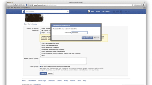 Permanently delete your facebook account