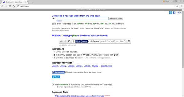 Det URL is one of the top alternatives of the savefrom.net.